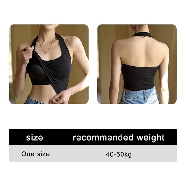 Linne, rygglöst med inbyggda bh-inlägg, Sling Vest Top Q9C7 I9T1 Khaki One size