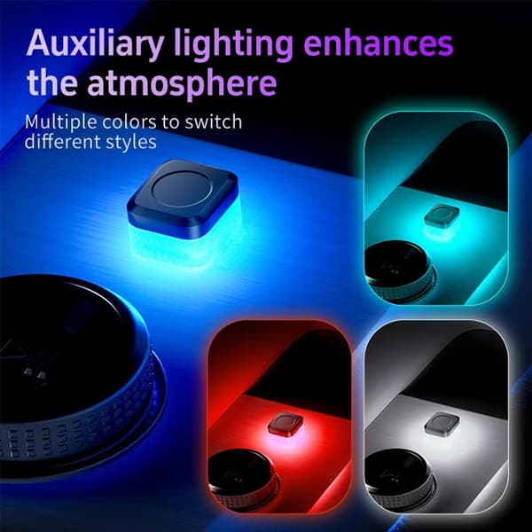 1X Mini USB Sensor Lys Bil Interiør LED Lampe Kontrol Atmosfære Lys↑√ F1Y4