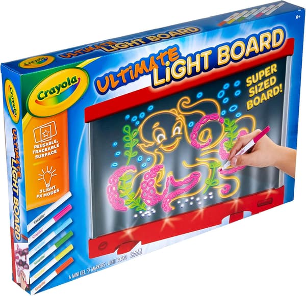 Ultimate Light Board (rød), Børns Lysende Tegneplade, Børnelegetøj, Gave til Drenge og Piger, Tegne Lysboks, Alder 6+ [Amazon Exclusive]