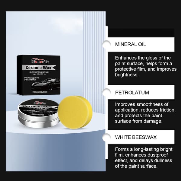 Voks polish for billakkbeskyttelse, 100g med svamp