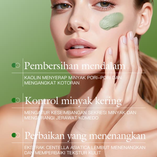 Centella Asiatica Rensende og Oljekontrollerende Leirmaske