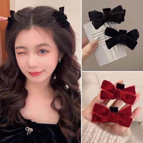 Sammetsrosett Hårclips Söt Rosett Liten Hårclips Klämma Prinsessa Gir red 1set