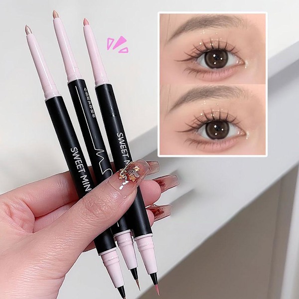 Dubbelsidig Eyelinerpenna Upplysande Ögonmakeup Penna Långvarig 02 One size