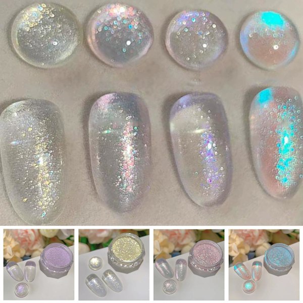 Månkattöga Diamant Nagelpulver Kameleont Magnetiskt Damm Manikyr yellow 1.5g