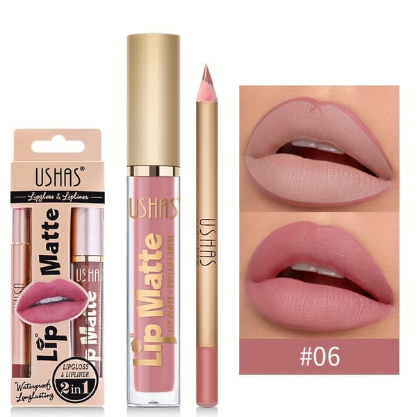 Lipgloss + læbeblyant + læbefarve + læbestift + langtidsholdbar læbepomade CS424A+B