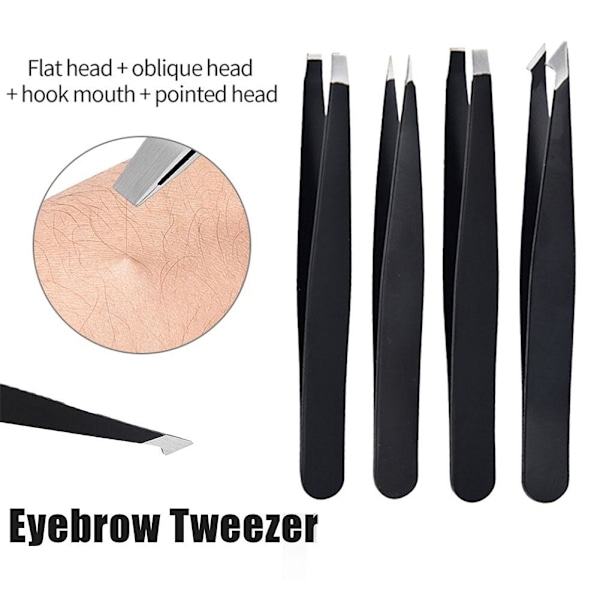 Brynpincett Professionell Hårskönhet Snedställd Rostfritt Stål 3Black 1pcs