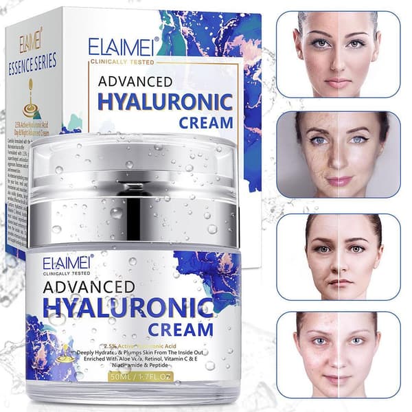 Ansiktskräm Hyaluronsyra Anti-åldrande Rynkor Fläckar Vitamin C E Retino K2Y6
