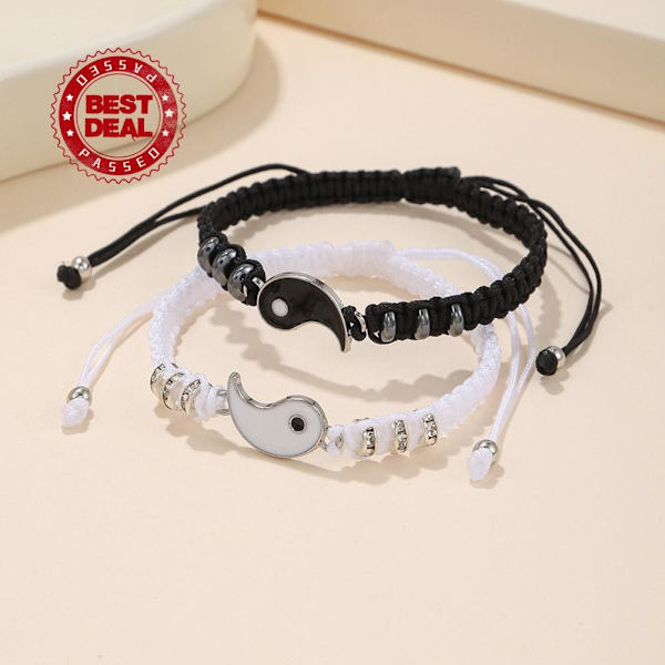 Tai Chi Flätat Armband Par Snöre Handvävt Handrep Q7j1 sliver onesize