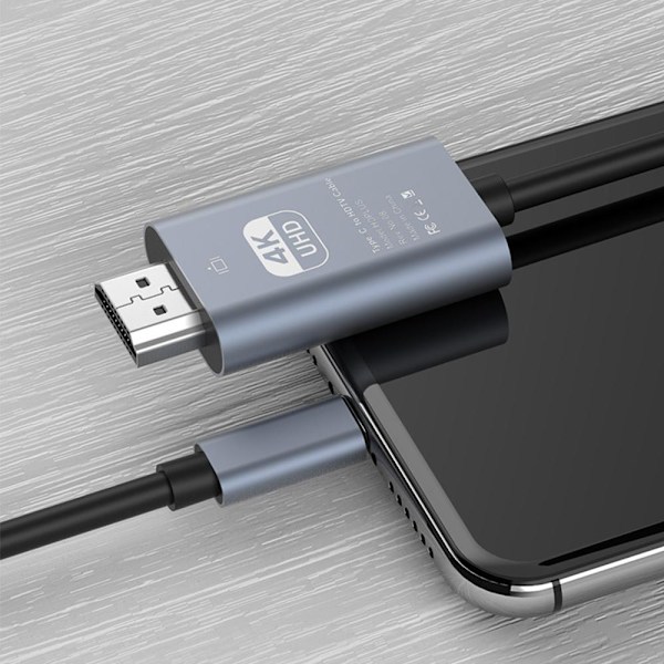 4K 1080P USB 3.1 Typ-C till HDMI-adapterkabel Ingen drivrutin krävs