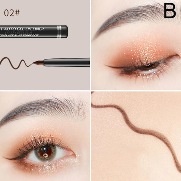 Svart mycket fin eyeliner gelpenna ögonmakeupverktyg 02 # brown 0.2g