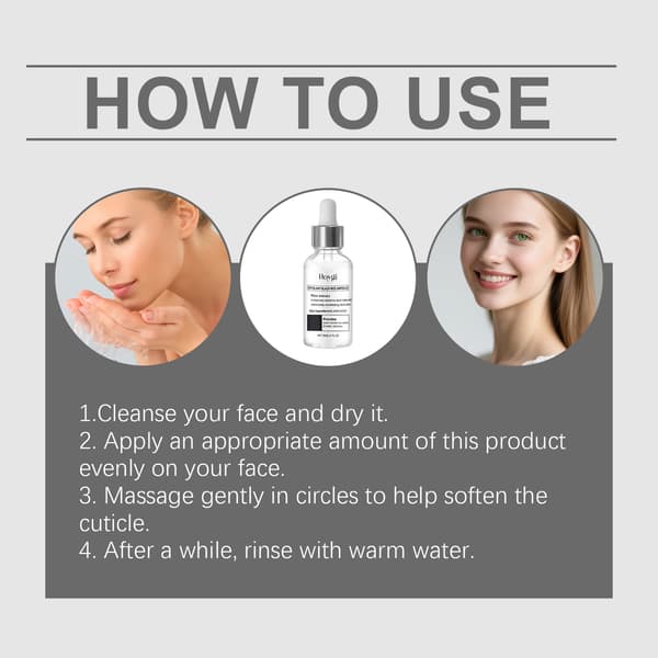 Sort risessens: Renser blidt, eksfolierer, lysner, udglatter, blødgør og fugter huden.