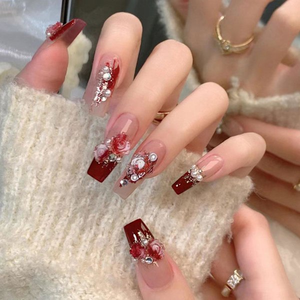 Burst Flash Isblå Aurora Bärbara Nagelstickers Långvariga A32 24pcs