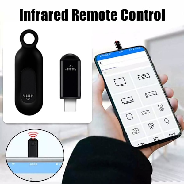 Smarttelefon IR Infraröd Fjärrkontroll Adapter Typ C För Androi silver 1pcs