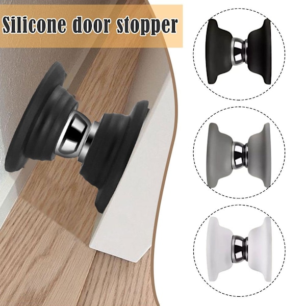 Universal Magnetisk Dörrstoppshållare Fångar Stoppar Antikollision D Black 1pcs