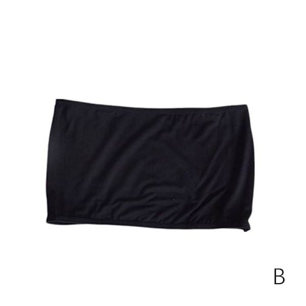 Axelbandslös BH Sömlös Rygg Underkläder Med Bröstkudde Ingen Stålring Tubtopp Axel Anti Ljus Inre Täckning black onesize