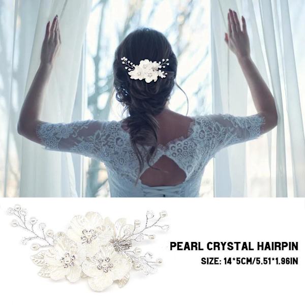 Kristall- och pärlblomma hårklämma för brud, från accessoire K8C L4K4