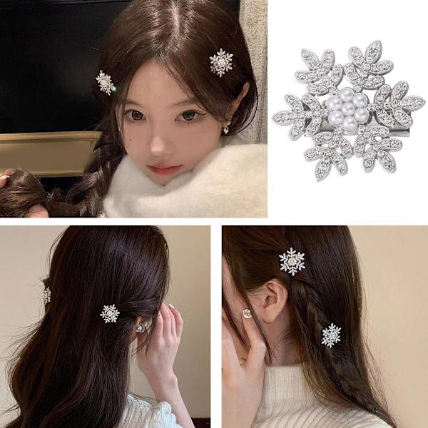 Söt Snöflinga Hårklämma Delikat Strass Hårnål AU För Kvinnor Hår A6U7 style2 One size