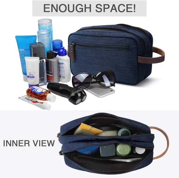 Toalettmappe for menn, Dopp Kit, baderomsvesker (blå vannavstøtende)