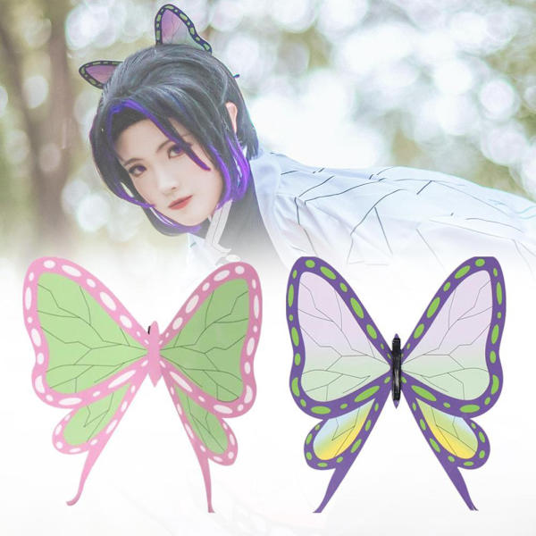 Demon Slayer: Kimetsu no Yaiba Kochou Shinobu Widow's C1M4 hårklämma Butterf Peak F1W4 purple B
