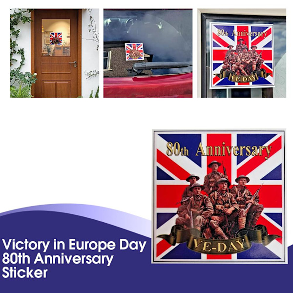 1-10x VE Day Fönsterdekaler 80-årsjubileum Militär squ D 10pcs