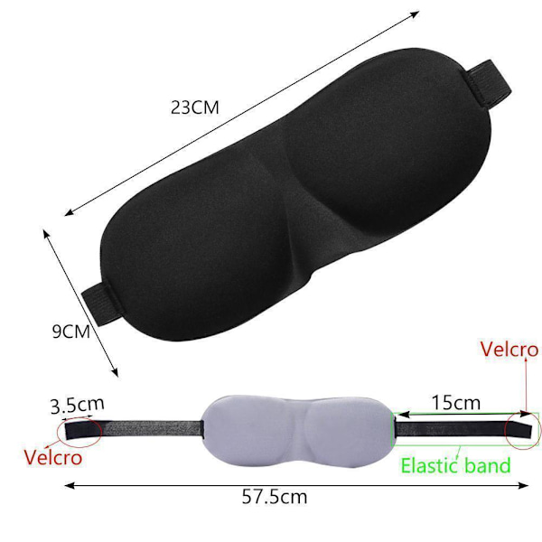 3D Reseögonmask Sovmask Vadderad Skugga Skydd Vila Avslappning Sovbindel Z1O0 navy one-size