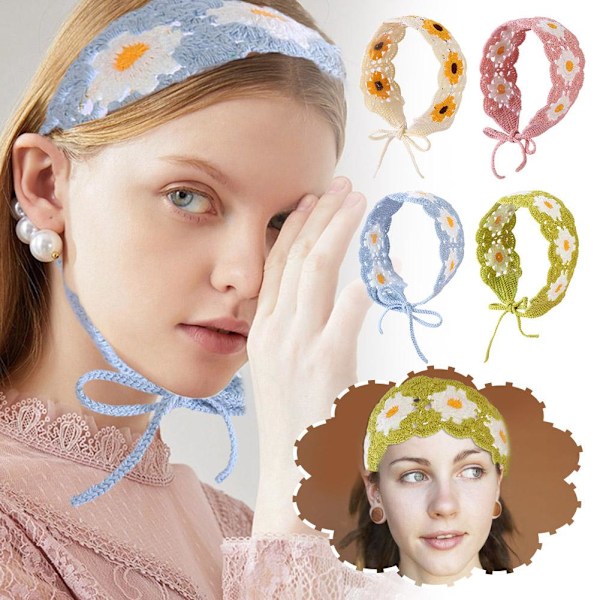 Koreansk Ins Förälder-barn Solros Hårband Virkade Hårband Wo  pink one-size