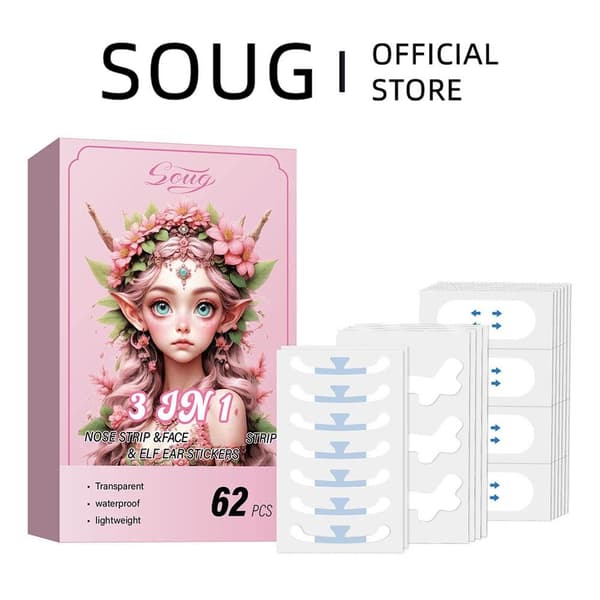 Soug Lifting Face Patch+ Sommerfugle Øre Patch+ Næse Patch Makeup Værktøj Ansigt Hele Cosplay W4z8