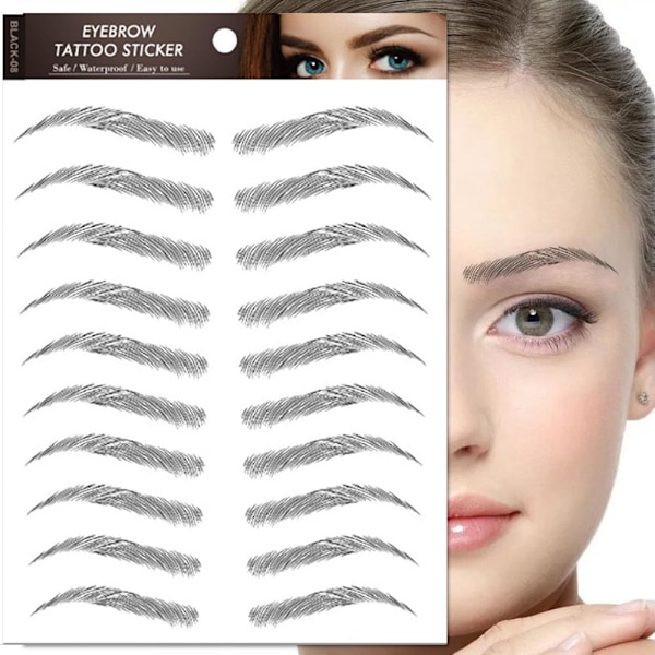 Ögonbrynsklistermärken Makeup Vattentät Tatuering Långvarig Svart / N brown 7