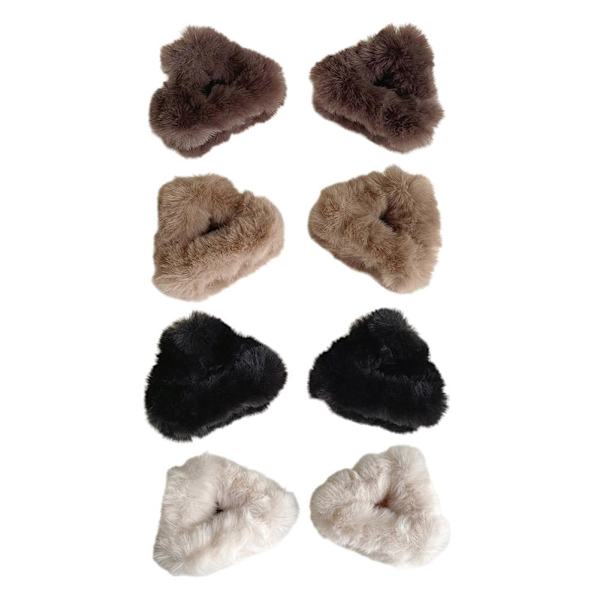 Hårklämmor med kattöron, luddiga triangelhårklämmor, små halkfria käkklämmor( Black One size