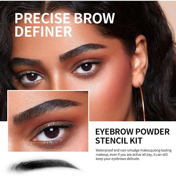 4 FÄRGER Lazy Hairline Powder Ögonbrynspulver Mini Brow Stamp Sti #3 Dark brown one size