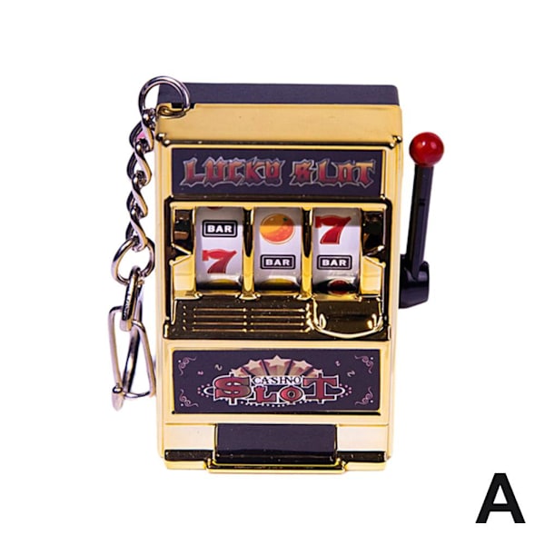 Mini Spelautomat Leksak, Rolig Pengar Myntspargris med Snurrande Rullar Gold fruit machine One size