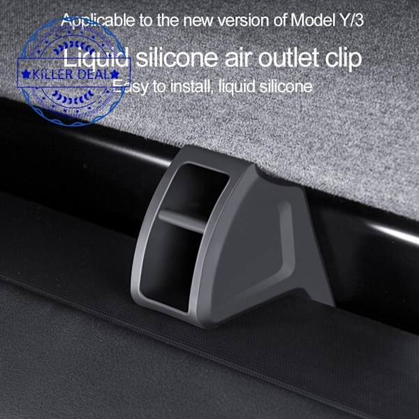 För Tesla Model 3 Highland Y Launch 2025 Luftfräschare Adapter Ventilationsluft Silikon Bilklämma M1b3 2pcs One size