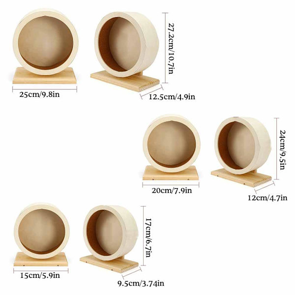 Hamster Trähjul Tyst Hjul Litet Djur Träningshjul Tillbehör D2U8 20.5cm 1pcs