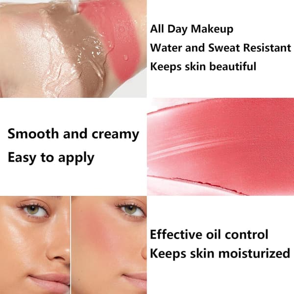 3 stk. kremkonturstift sminkesett, nyanser med highlighter, rouge og bronzer konturstift for å forme kinnene, langvarig, vanntett, matt &