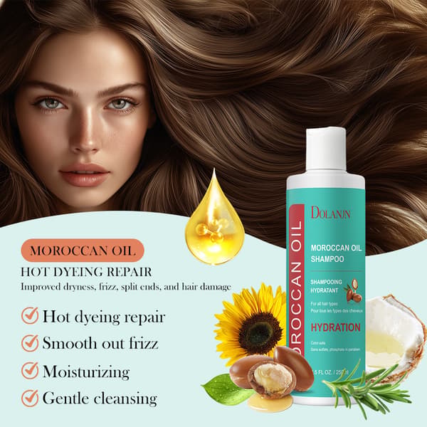 Arganolie Shampoo til Glat, Fedtet Hårkontrol - 250ml