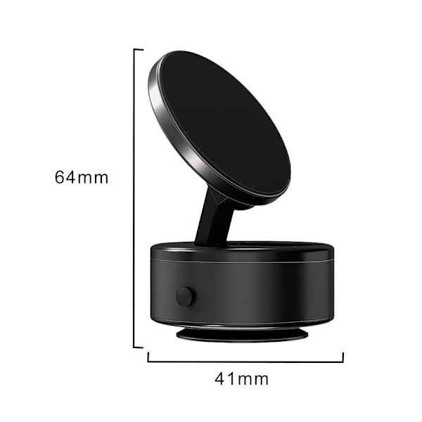 Magnetisk Bilhållare med Sugkopp, 2024 Ny Elektrisk Vakuummagnet Black 1set