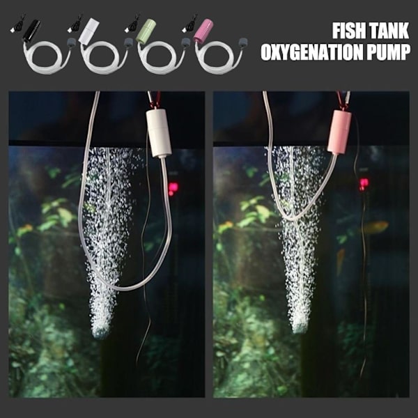 Akvarium Luftpump Fisk Tank Syresättning Pump Tyst Drift ☃ White 1pcs