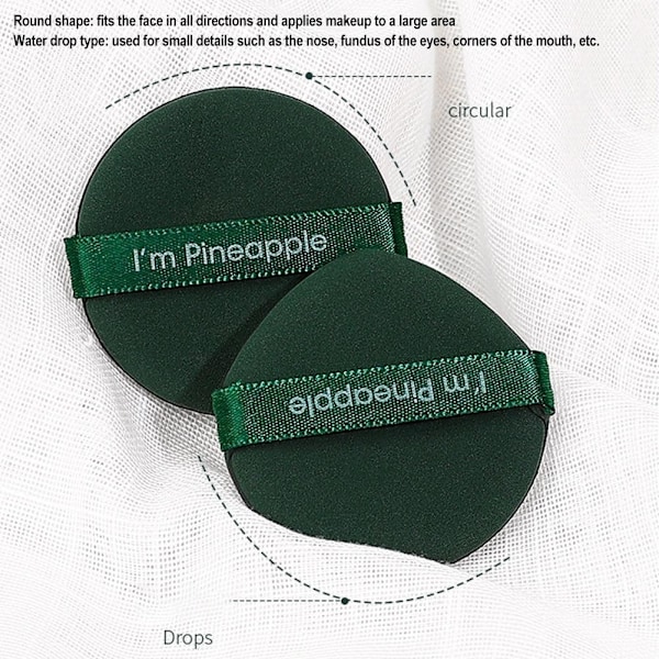 Luftkudde Puff Nonlatex Sminksvamp Slumpmässig Färg Fluffig Mjuk Rund Puff För Våt Och Torr Applicering 1 St Droplet style one size