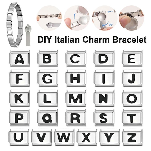 Italienska Modulära Berlockarmband, Passar Alla 9mm Italienska Armband - Q 1pcs
