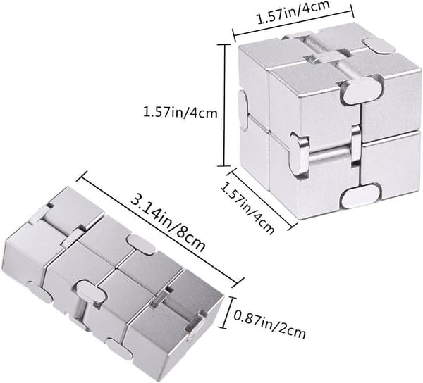 Fidget Cube Ny Version Fidget Fingerlegetøj - Metal Infinity Cube Prime til Stress- og Angstdæmpning/ADHD, Ultra Holdbare Sensoriske Gaver til Voksne og
