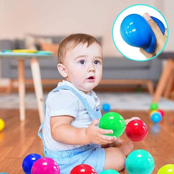 Klibbig Måltavla Ventilationsboll Stärker Den Ljusande Stickvägg Kastleksak Boll Mål D4l9