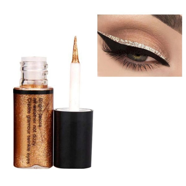 Eye Shiny Kosmetiska Liners Silver Pigment Guld Ros Flytande Färg 02# one-size