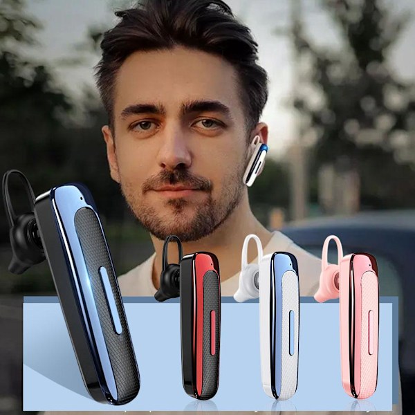 Trådlöst Bluetooth-headset HD Brusreducerande Handsfree för lastbilschaufförer x 1 ∴ black red 1 Set