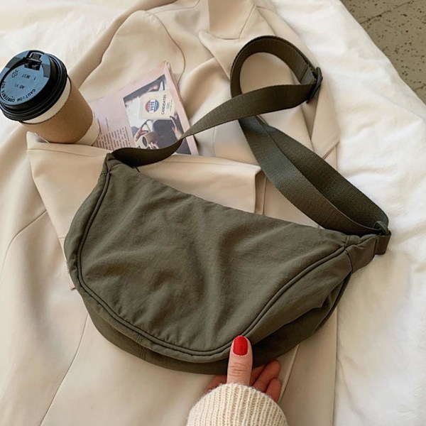 Nylon Messenger Bag för Kvinnor - Trendig Dumpling Bag i Lätt Vikt orange 1size