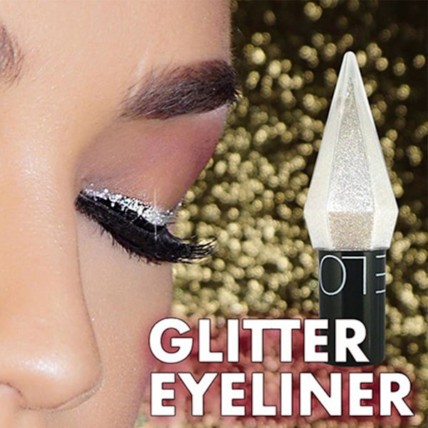 Glitter flytande eyeliner, metallisk skimrande vit silver guld Diamo cream One-size