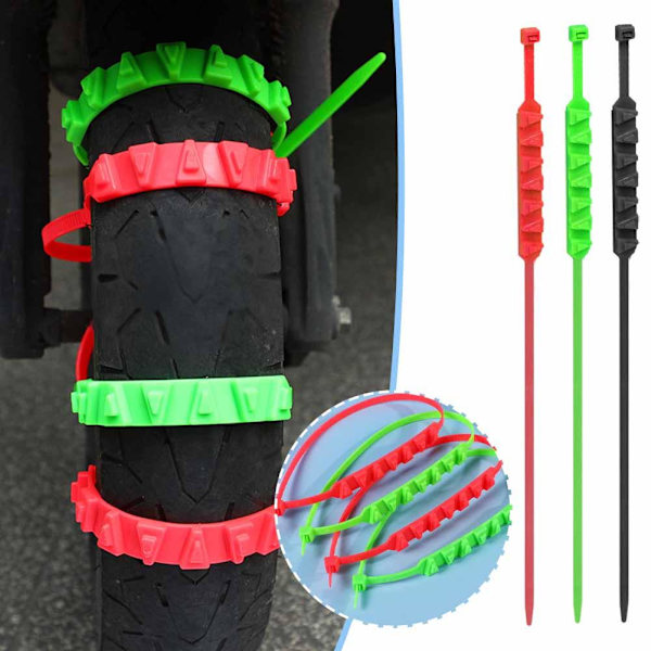 10 st Snökedjor för Bil Lastbil SUV Anti-Sladd Nödsituation Vinterkörning ⛄ green 10pcs