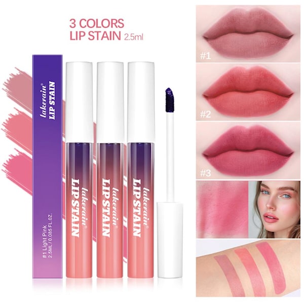 Avtagbar Läppfläck Läppglans Finish Basfärg Tonad Avskalningsbar L #1 Light Pink 2.5ml