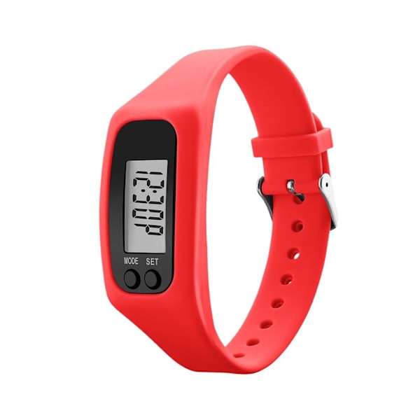 LCD Armbandsur Stegräknare Sport Steg Distans Kaloriräknare B Orange 1pc