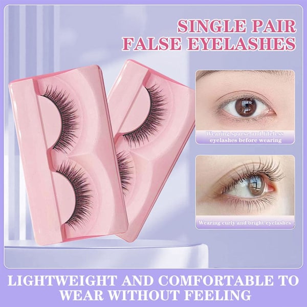 1 Par Falska Ögonfransar Långa Tjocka Naturliga Falska Ögonfransar Makeup M01 one size