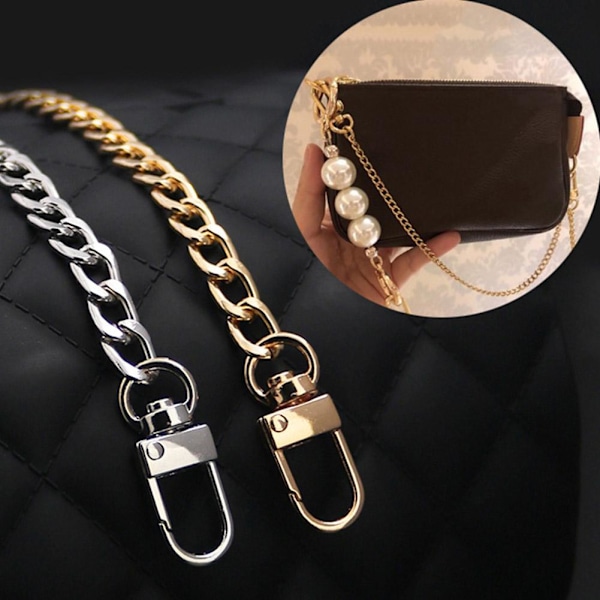 47\" Ersättningskedja för handväska, axelrem för Crossbody-väska Golden One size